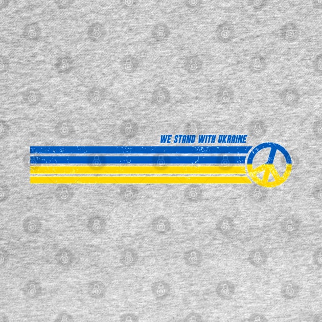 We Stand with Ukraine - Retro Peace Stripes by Jitterfly